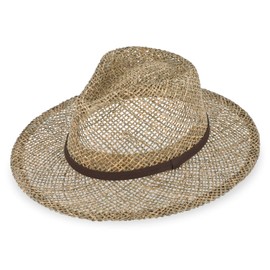 fiebig Traveller Seagrass Hat for Men and Women, Sun Hat Made of 100% Seagrass, Summer Hat with Faux Leather Band in Natural Colour, natural