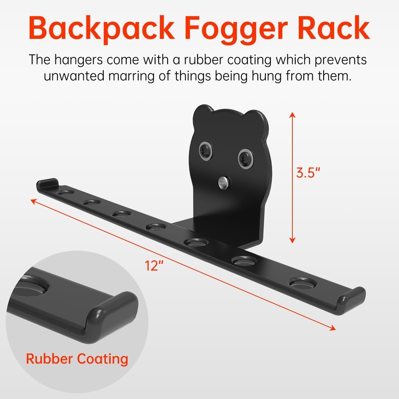 KOMOHOM Backpack Blower Rack Wall Mount with Rubber Coating，100lb Weight