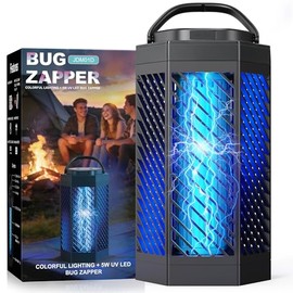 Bug Zapper Outdoor Indoor, 2 in 1 Rechargeable Mosquito Zapper with 8000mAh Battery and LED Light, USB Charging Electric Fly Zapper, Portable Fly Trap Mosquito Killer for Patio Backyard, Garden