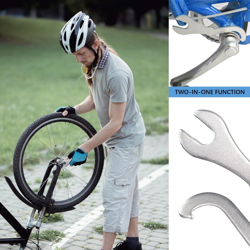 UPIQNG 2-in-1 Steel Bike Repair Wrench, 15.5x4.4cm/6.1x1.7inch, Bike Spanner, Lockring