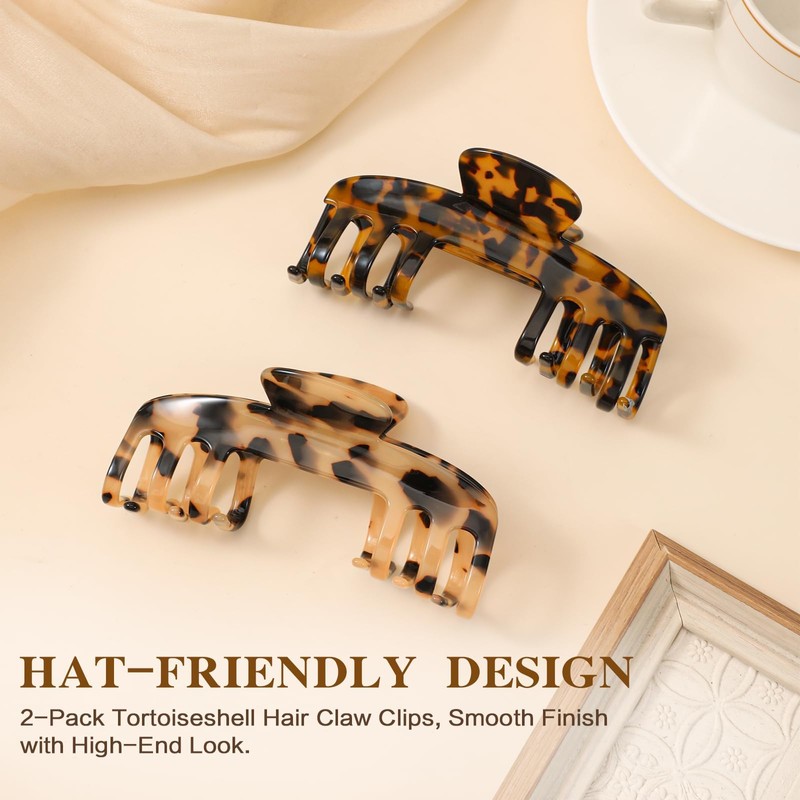 2 Pcs Large Hat Hair Clips, Trucker Hat Claw Clips