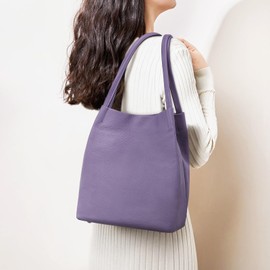 Kattee Women Soft Genuine Leather Totes Shoulder Bag Purses and Handbags with Top Magnetic Snap Closure