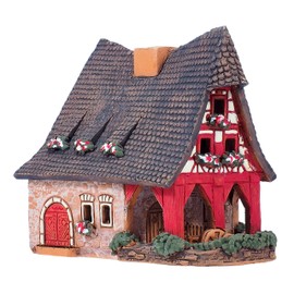 Midene Ceramic Art Tealight Candle Holder Room Decoration Handcrafted Collectible Miniature Aroma Light House Historic Old Smithery in Rothenburg A232