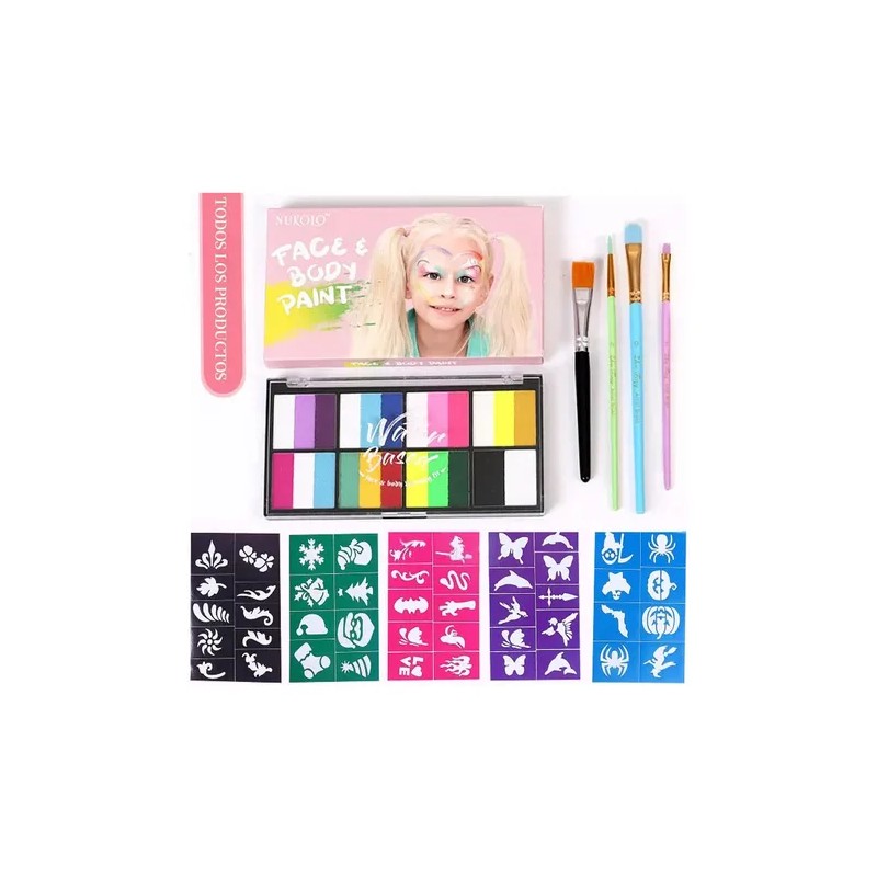 Maquillaje Paletita Duos Base De Agua Arcoiris