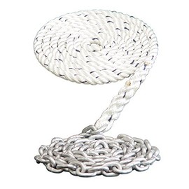 Dark Horse Marine Extended Chain Lead WINDLASSES Anchor RODE- 5/8" 8 Plait Nylon Spliced to 25' of 5/16" Galvanized Chain (200')