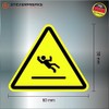 Pack of 8 Warning Stickers 6 x 5 cm Anti-slip