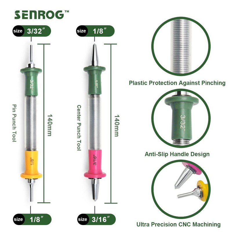 SENROG 2-Pieces Spring Tools, Hammerless Spring Punch Tool, Hinge Pin