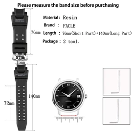FACLE Men's Resin watch strap Replacement Fit for Casio G shock GW-A1100 GW-A1000 GW-4000 GA-1000 1100 1200 G-1400 Outdoor Sports Watch bands bracelet accessories (Black)