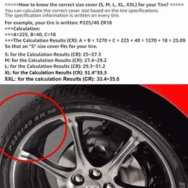 Aolowewin for Land Rover Freelander, for VW Suzuki Ford Toyota Cars, Honda CR-V CRV Spare Tire Cover, Spare Wheel Cover, Spare Tire Soft Storage Bag Protector (S: 205/70R15, 215/65R16), MBTRC-4X4