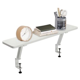 Clamp on Desk Shelf,Ergonomic Computer Monitor Riser Stand,Small Desk Extension Shelving Unit,Computer Monitor and Laptop Riser,Adjustable Clamp on Desk Organizer Shelf for Table Accessories