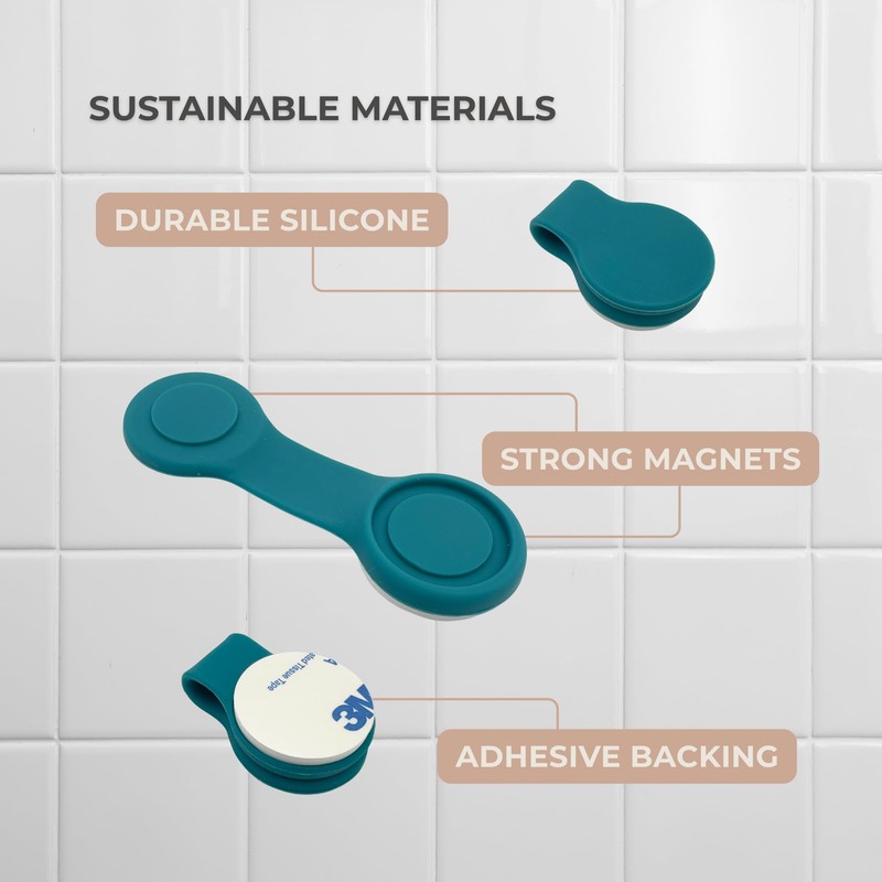 4 Pack Self Adhesive Shower Curtain Clips – Wall Mounted