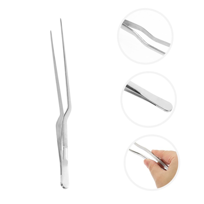 ULTECHNOVO 2pcs Baking Decorating Tweezer Stainless Steel Cooking Tweezers for