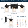 Spiglamm 3-Lights Bathroom Vanity Light Fixtures, Modern Black Vanity Lights