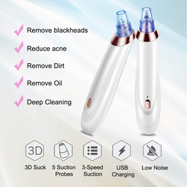 New Blackhead Remover Facial Cleanser - Portable Vacuum Microdermabrasion for Facial Acne, Whitehead, Pimple Pore Removal and Skin Regeneration Beauty Device