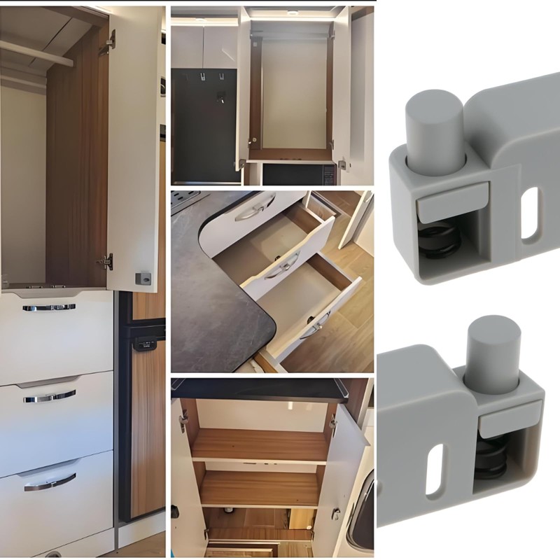 EMSea 4pcs Cupboard Door Catch 53x11x25mm for Caravan Motorhome Compatible