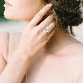 STARCHENIE Infinity Heart Ring for Women 925 Sterling Silver Aquamarine Promise Ring Size 6