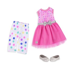 Glitter Girls 14-Inch Doll Clothes & Accessories – Stay Sparkly Dress & Leggings Regular Outfit – For Girls 3+ Years – Children’s Toys
