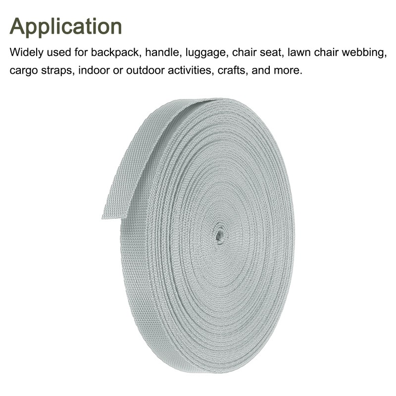 sourcing map Flat Nylon Webbing Strap 3/8 Inch 10 Yards