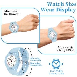PROKING Waterproof Nurse Watch for Medical Professionals,Women Men, 24 Hour with Second Hand, Night Light, Military Time Easy to Read Dial, Soft and Breathable Silicone Band (Blue)