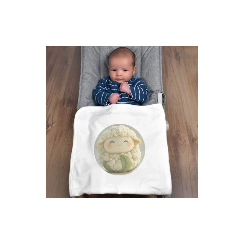 Azeeda 'Cute Cauliflower Sheep' Cotton Baby Blanket/Shawl (BY00040141)