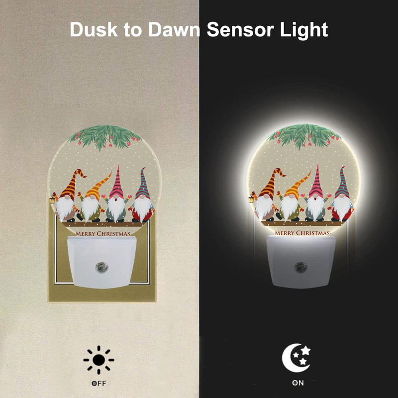 EKOBLA Gnome Night Light Christmas Winter Decorative Santa Elf Snowflakes