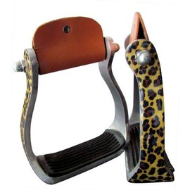 Showman Lightweight Aluminum Cheetah Print Stirrups! New Horse TACK!