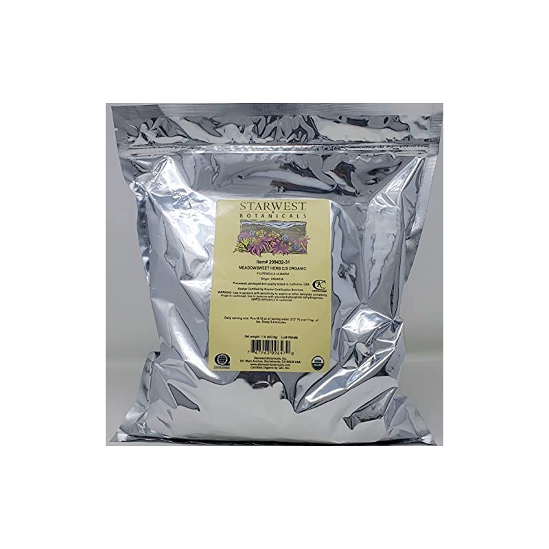 Meadowsweet Herb Organic Cut & Sifted - Filipendula ulmaria, 1