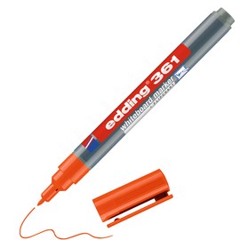 edding 361 whiteboard marker - orange - 1 whiteboard pen - round tip 1 mm - whiteboard pen dry wipe - for whiteboards, flipcharts, pinboards, magnetic and memo boards - sketchnotes