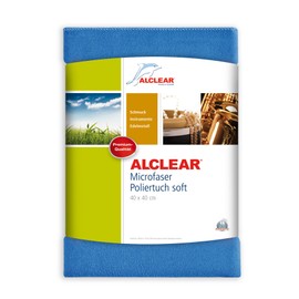 ALCLEAR Spezial Microfasertuch für gründl. Staubwischen (auch auf Bildschirmen) und Polieren, perfekt als Instrumententuch f. Musikinstrumente (Klarinette, Saxophon, Trompete, Klavier, Gitarre), 40x40 cm blau Tuch