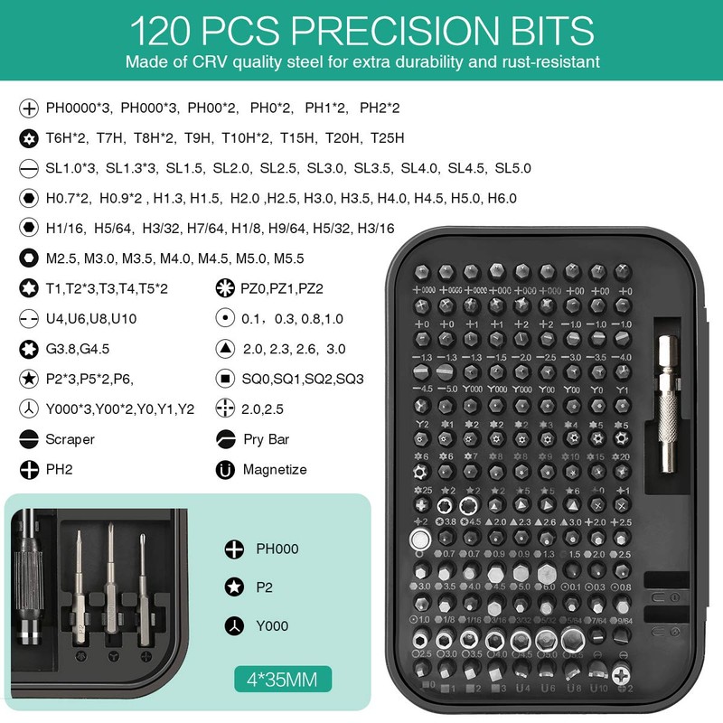 ORIA Precision Screwdriver Set, 130 in 1 Magnetic Screwdriver Kit