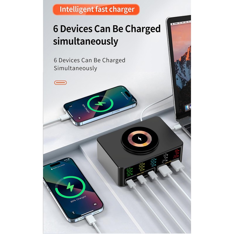 Docooler 140W Power Fast Charging Hub USB Charger Station Multi