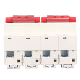80A Interlock Miniature Circuit Breaker Dual Power Changeover Switch with Bus Bar 2P+2P AC 240-400V for Fire Places, Hospitals