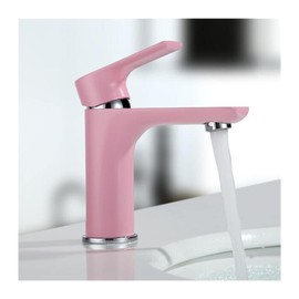 Pink Love Color Bathroom Sink Faucet hot and Cold Crane Brass Basin Faucet White or Black Sink Faucet Single Handle Water tap (Color : Pink)