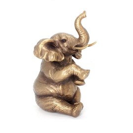Leonardo Collection Reflections Bronze Effect Elephant Sitting Figure Ornament