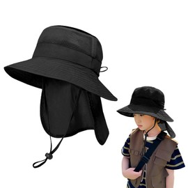 Aninako Baby Hat, UV Protection, Nursery Hat, UPF50+, Sun Shawl, Mesh, Adjustable Size, Sunscreen, Widen Brim, Light Blocking, Sweatband Belt, Adjustable Chin Strap, Lightweight, Cute, Spring/Summer