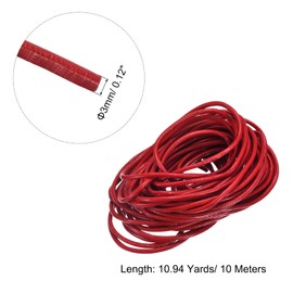 sourcing map Round Leather Cord, 11 Yards 3mm Braiding Lacing String for Purse Handbag Shoelace DIY Crafts Bracelet Making, Dark Red