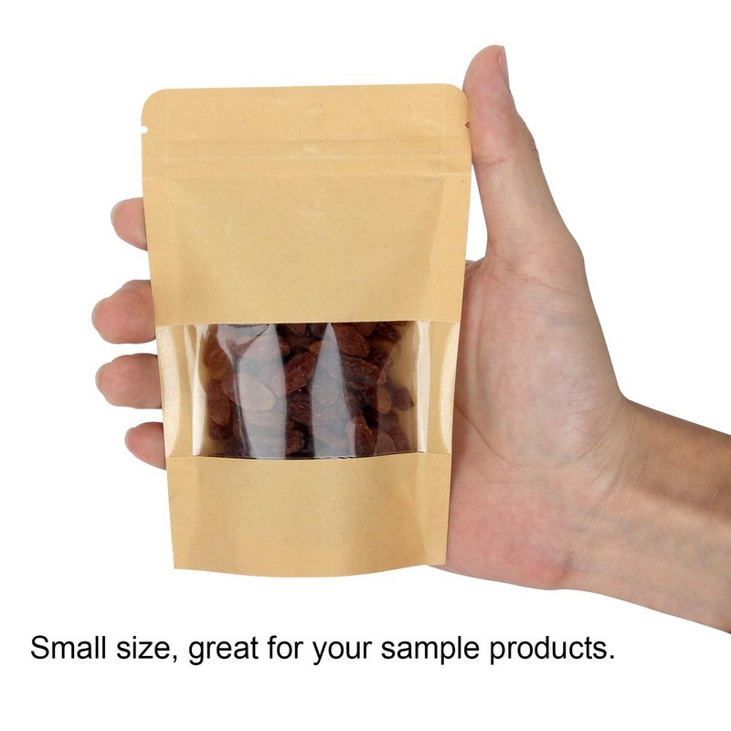 Blisstime 50 Pack Kraft Stand Up Zip Lock Pouch Bags,