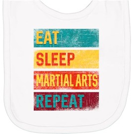inktastic Eat Sleep Martial Arts Repeat Newborn Bib White 33bd8