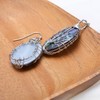 Paialco Oval Dangle Abalone Shell Earrings, Handmade Tree Shape Wrapped