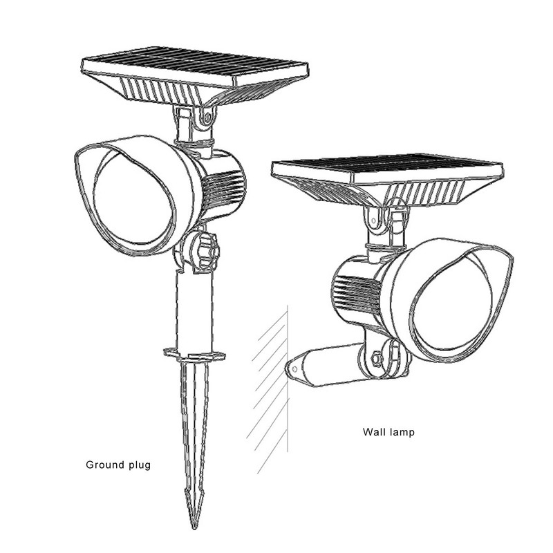 Solar Spot Light 2 in 1 Outdoor Waterproof RGB Rotating