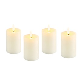 LampLust Flameless Candles Battery Operated with Remote, 3 Inch LED Candles, 4 Pack, Ivory Wax, Flickering Flameless Candles, Remote & Batteries Included, Spring, Farmhouse Home & Wedding Decor