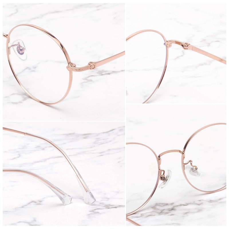 [LianSan] 老眼鏡 軽い ブルーライトカット チタン合金 ケース付き メンズ レディース ゴールド 度数+1.50