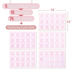 Mr. Pen- Bible Tabs, 75 Tabs, Baby Pink, Bronze Foil Embossed Lettering, Laminated Bible Tabs for Women and Men, Bible Tabs for Study Bible Index Tabs, Bible Book Tabs, Bible Labels Tabs