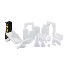 Kcgani Photography Background Props, White Geometric Cube Photo Props Set, Stereo Photo Decorative Backdrop, Posing Display Solution for Lipstick, Jewelry, Perfume, Makeup Tools, 24Pcs