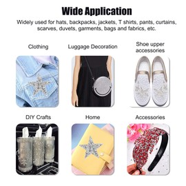 Star Patches - 20pcs Iron On Rhinestone Patches for Clothing, Jeans Repair and Decoration