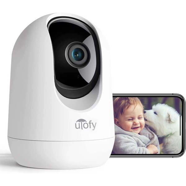 ULOFY 360° Pet Camera with Phone App, 2K Security Camera Indoor for Baby/Dog, Pan/Tilt Video Baby Monitor with Crisp Night Vision, Motion Detection & 2-Way Audio, Works with Alexa & Google Assistant
