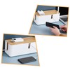KICHOUSE Cable Storage Box Bamboo Lid Power Line Manager for