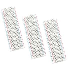 GERUI Breadboard 830 Pin Solderless Prototype PCB Board Kit for Arduino Proto Shield Distribution Connecting Blocks, Pack of 3