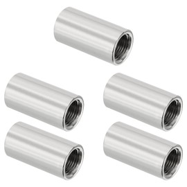 PATIKIL 304 Stainless Steel Pipe Coupling 5 Pcs, 1/8" x 1/8" Female BSP Thread Straight Coupling Connectors Adapter Cast Pipe Fitting for Pump Accessories, Silver