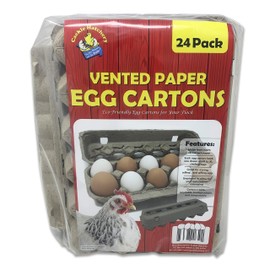 Cackle Hatchery Vented Paper Pulp Egg Cartons Holds 1 Dozen Chicken Eggs (24 Pack)